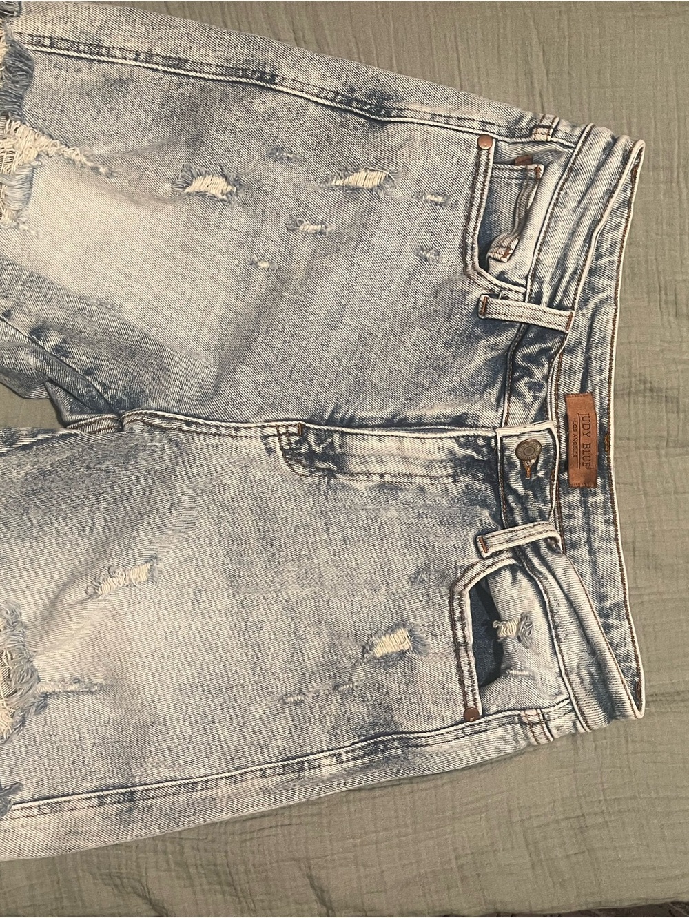 Judy Blue Light Wash Distressed Women’s Jean Shorts